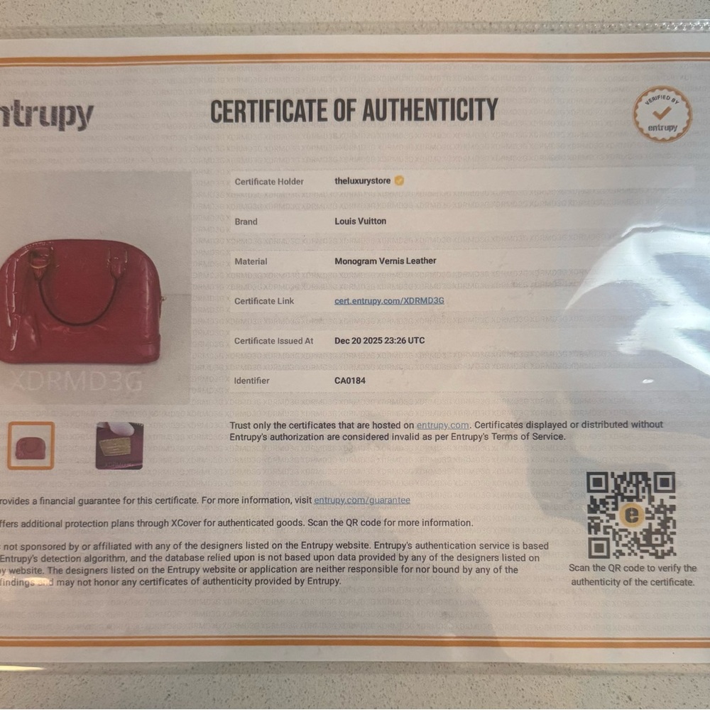 Louis Vuitton "Alma" Monogram pat-tent Leather Medium Size Bag in Red. Looks new - Picture 4 of 16